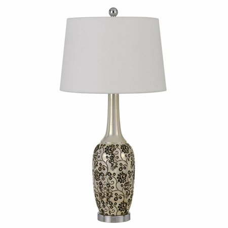 ESTALLAR 30 in. Stylish Ceramic Pearl Table Lamp, Silver, 2PK ES3103489